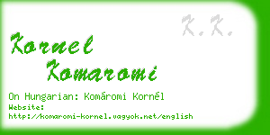 kornel komaromi business card