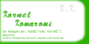 kornel komaromi business card